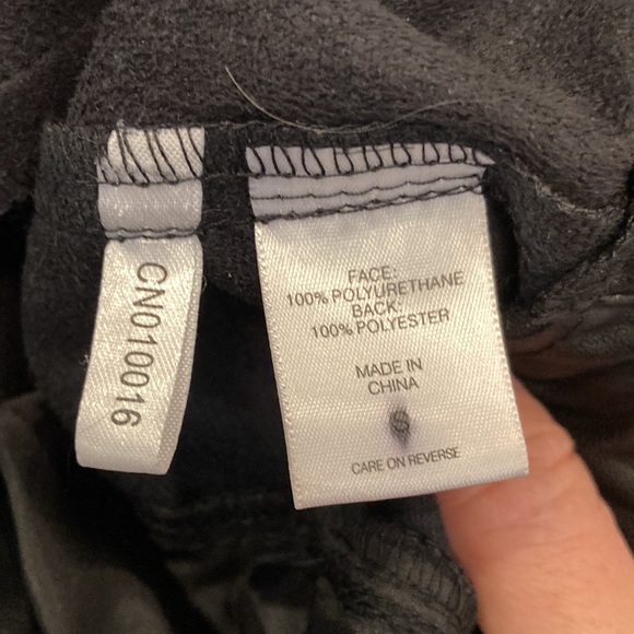 Soho faux leather black wide elastic ankle tie front jeans size small - Picture 6 of 7